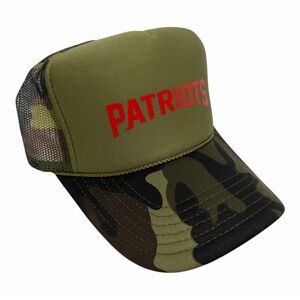 NEW VINTAGE STYLE NEW ENGLAND PATRIOTS CAMO RED 
TRUCKER HAT CAP ADU…